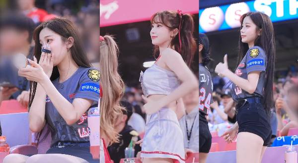 [출처:인스타그램] ‘삐끼삐끼’ 춤을 추는 이주은 치어리더의 모습.