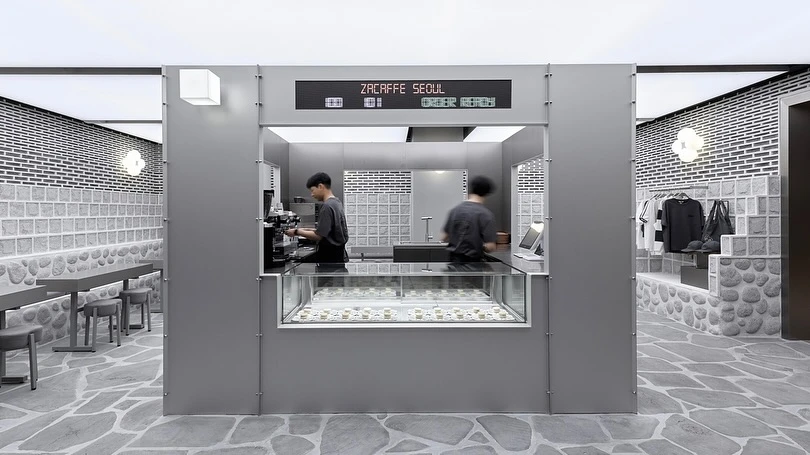 &nbsp; [출처 : ZARA] 한국 전통의 ‘돌담’을 모티브로 한 회색빛 인테리어로 절제된 고요함과 도시적 세련미가 풍기는 명동에 위치한 자라의 Zacaffè&nbsp;&nbsp;