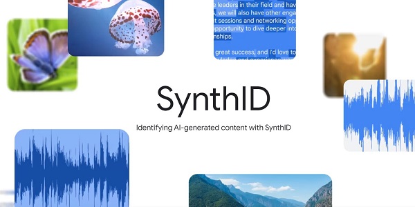 [출처: 구글 딥마인드] AI가 생성한 콘텐츠를 식별하는 기술인 SynthID 키워드 이미지.