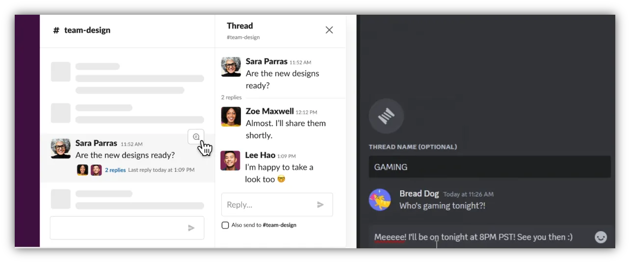 출처 : 슬랙, 디스코드