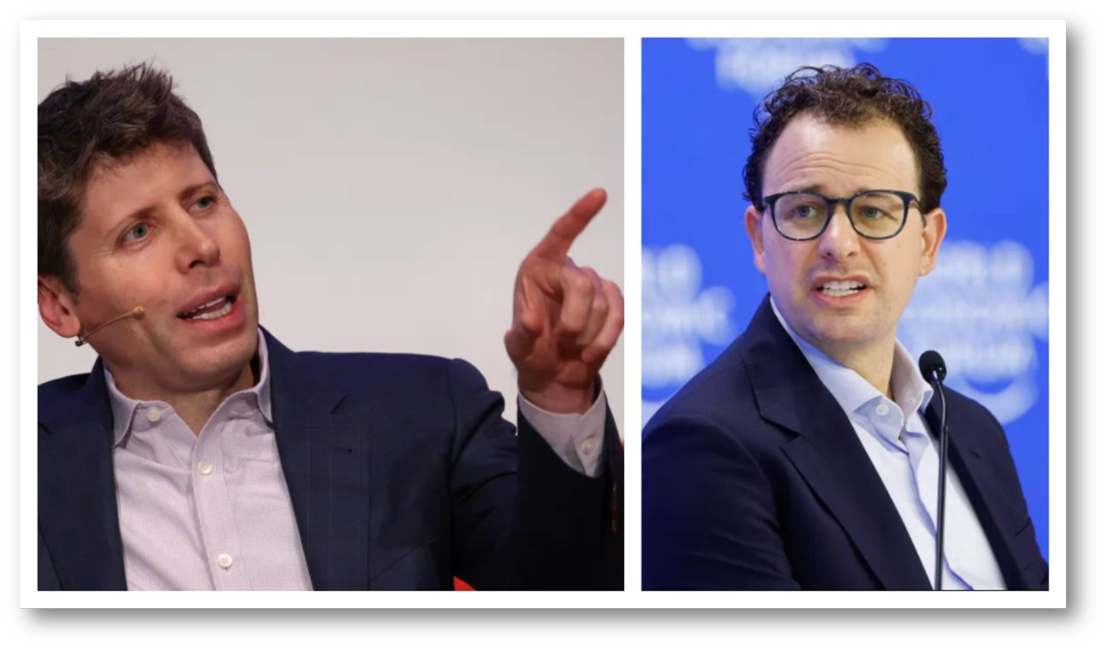 OpenAI 창립자 샘 알트만(Sam Altman)과 Anthropic CEO 다리오 아모데이(Dario Amodei) 출처: vanityfair