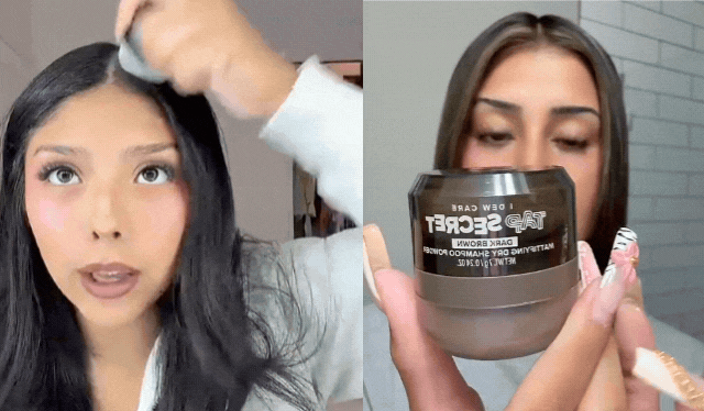 Tap Secret Dry Shampoo Powder๋ฅผ ์๊ฐํ๋ TikTok ์ฝํ
์ธ
