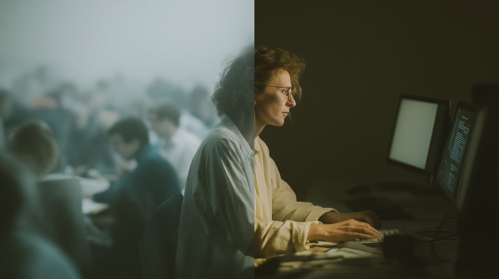 완전히 변한 일의 개념. Midjourney로 생성.