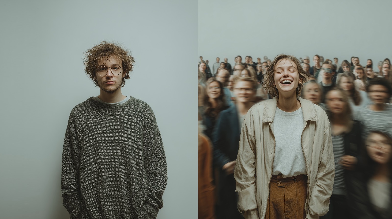 혼자 하는 것과 함께 하는 것. Midjourney로 생성.