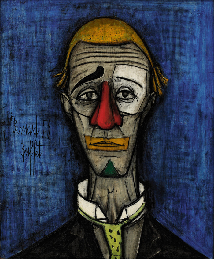 &nbsp; 베르나르 뷔페 ‘광대의 얼굴(Tete de clown, 1955),’ Huile sur toile, 73x60cm&nbsp;&nbsp;