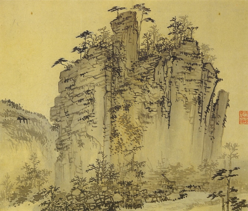 김홍도, 「사인암도」, 『병진년 화첩』366×267, 1796년, 리움