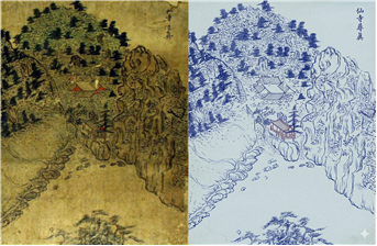 &nbsp; 제12도&nbsp;〈선사심진(仙寺尋眞)〉&nbsp;-&nbsp;옛 고찰인 선사로 걸어 들어가 참된 이치나 진영을 찾아보는 유람의 여정&nbsp;&nbsp;