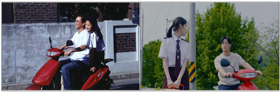 좌: 8월의 크리스마스(1998) / 우: 아이유, Never ending story (2025)