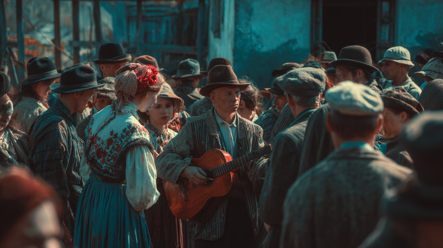 사람들과 거룩하게 요들송 @미드저니 로 생성