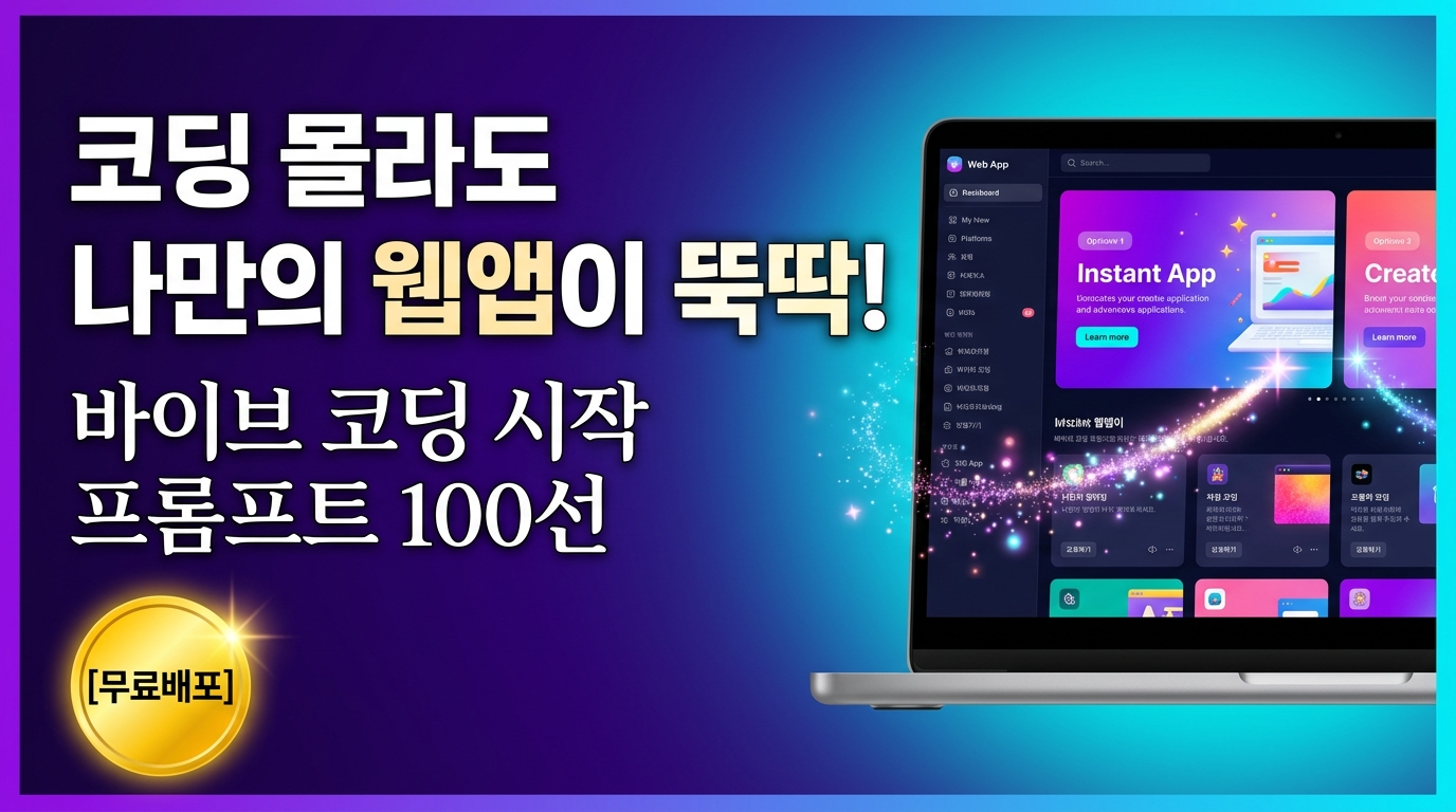 [무료배포] 코딩 몰라도 나만의 웹앱이 뚝딱! 바이브 코딩 시작 프롬프트 100선의 썸네일 이미지