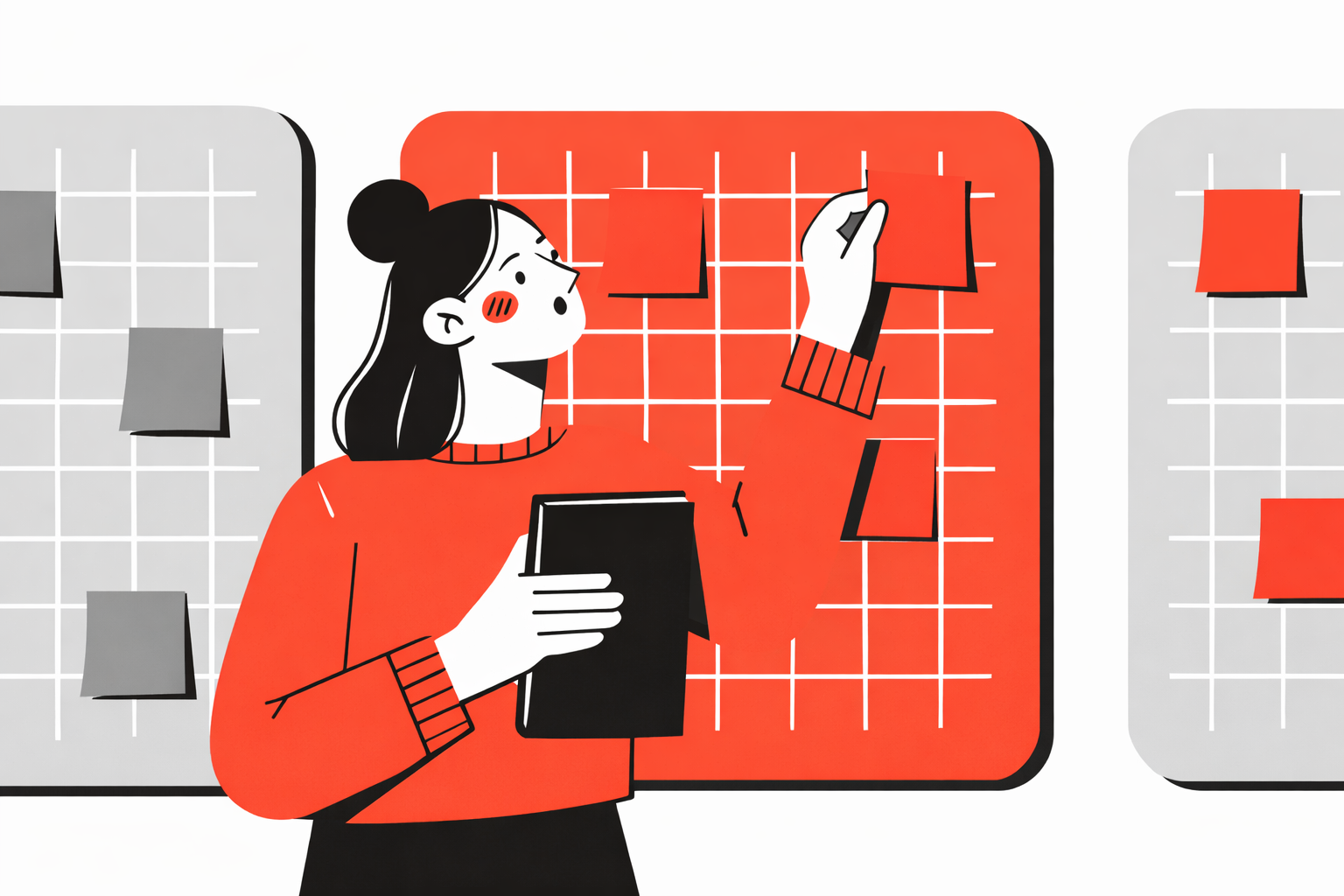 수많은 할 일 사이에 내 목표도 넣으려니 헷갈리는 거에요. 그러니 ‘영역 분리’를 해보세요. 환경 세팅이 달라지는 것만으로도 성과가 올라갈 거에요. (Recraft.ai 생성, 편집: 넛쥐)