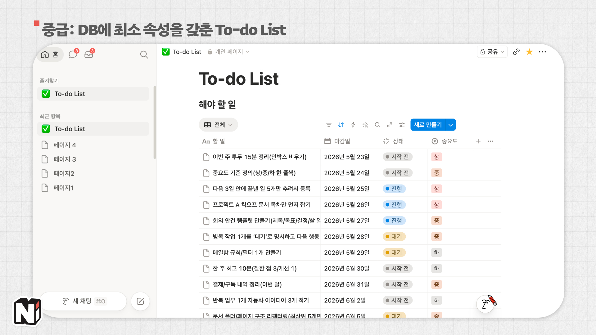 일이 너무 많이 쌓인다면, 내가 당장 해야 할 일을 볼 수 있도록 '기준'을 세우세요. (제작: 넛쥐)
