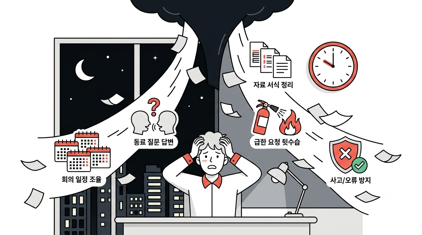또렷한 산출물 옆에서 조율의 흔적은 늘 가장 먼저 흐려지죠. 흐려질 수 있는 일을 선명하게 만들어볼까요? (나노바나나 생성/ 편집: 넛쥐)