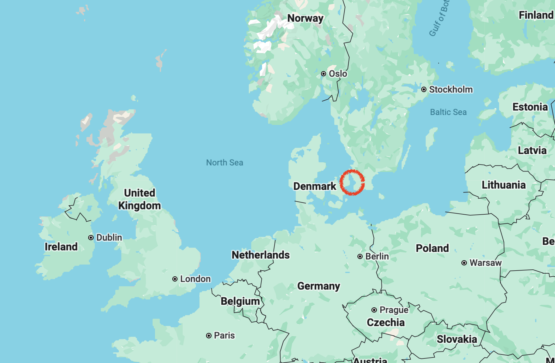 외례순 해협 위치 @구글맵