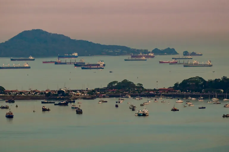 &nbsp; Cargo ships wait to transit the Panama Canal in Panama City on April 26, 2026 [AFP]&nbsp;&nbsp;
