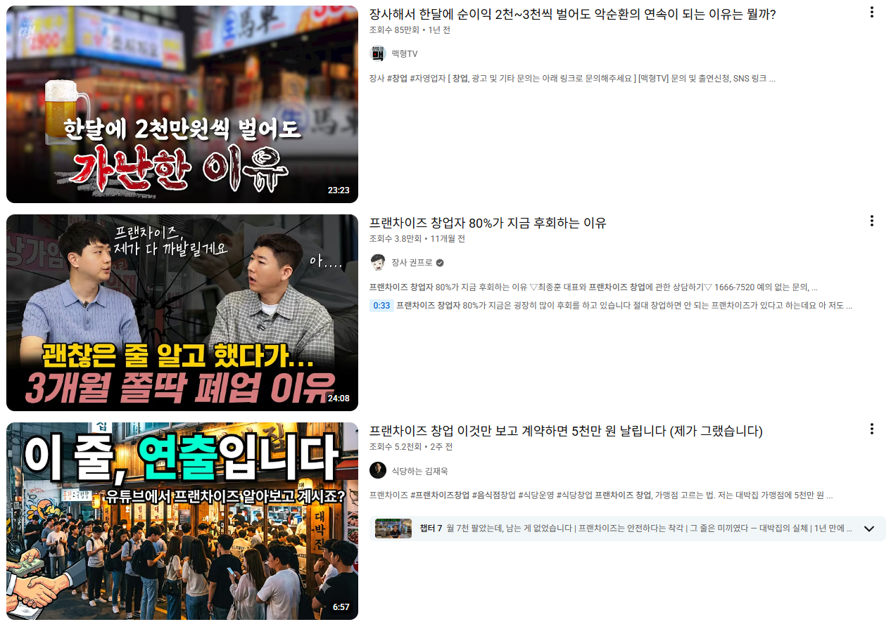 &nbsp; ⓒ 유튜브(맥형TV, 장사 권프로, 식당하는 김재욱)