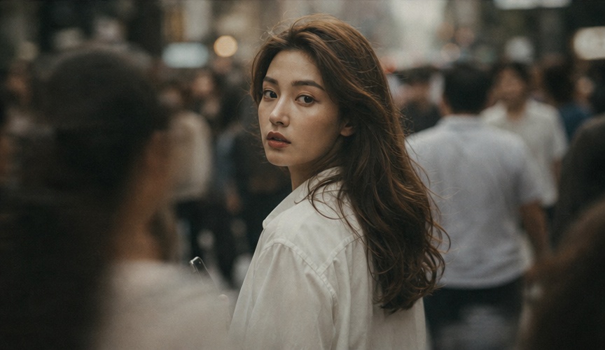마지막에 시선이 그 사람에게 고정돼요.