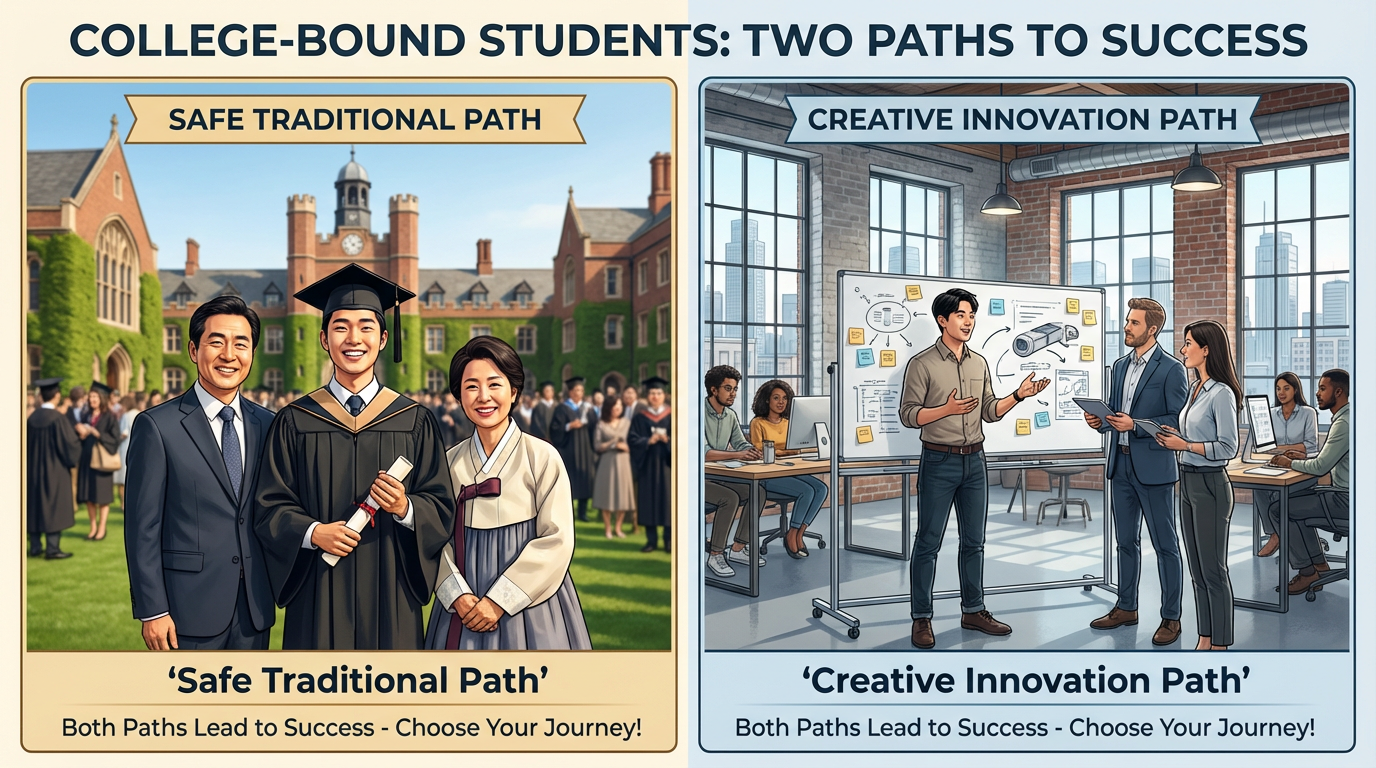 안전한 전통적 길 vs 창의적 혁신의 길