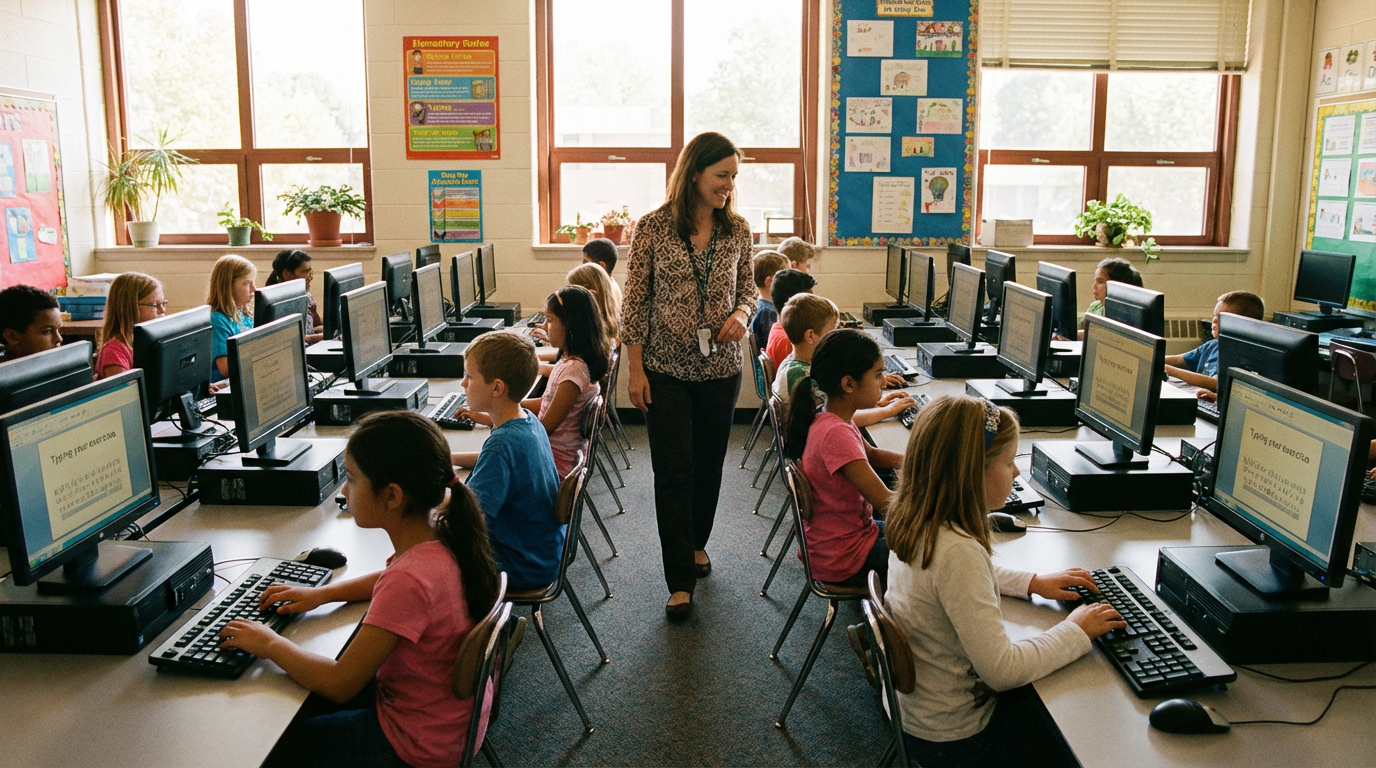 출처: 미국 초등학교 컴퓨터 수업 장면