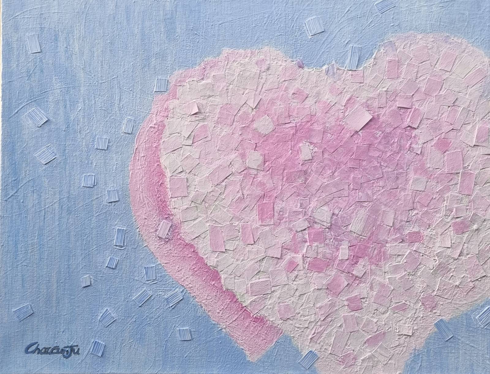 <LOVE is> 작가님 제공 재료 Mixed Media on canvas