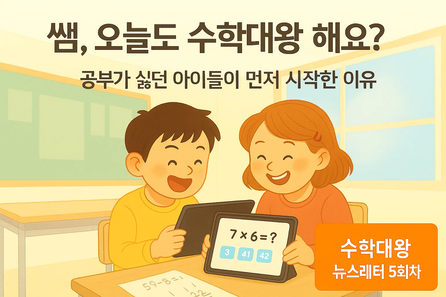 “선생님, 오늘도 수학대왕 해요?” 수학이 즐거워진 아이들 이야기 💫의 썸네일 이미지