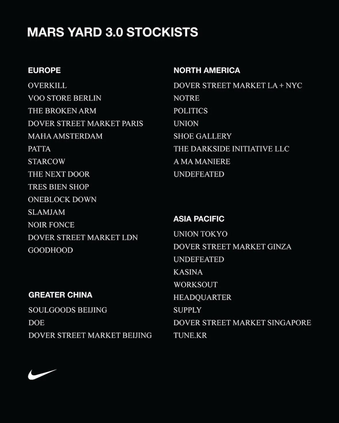 톰 삭스 × 나이키 ‘마스 야드 3.0’ 국내 구매처 공개