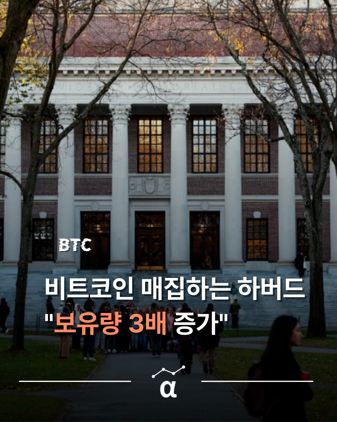 비트코인 보유량 3배 증가한 하버드.. 하락장에 열심히 매수 중의 썸네일 이미지