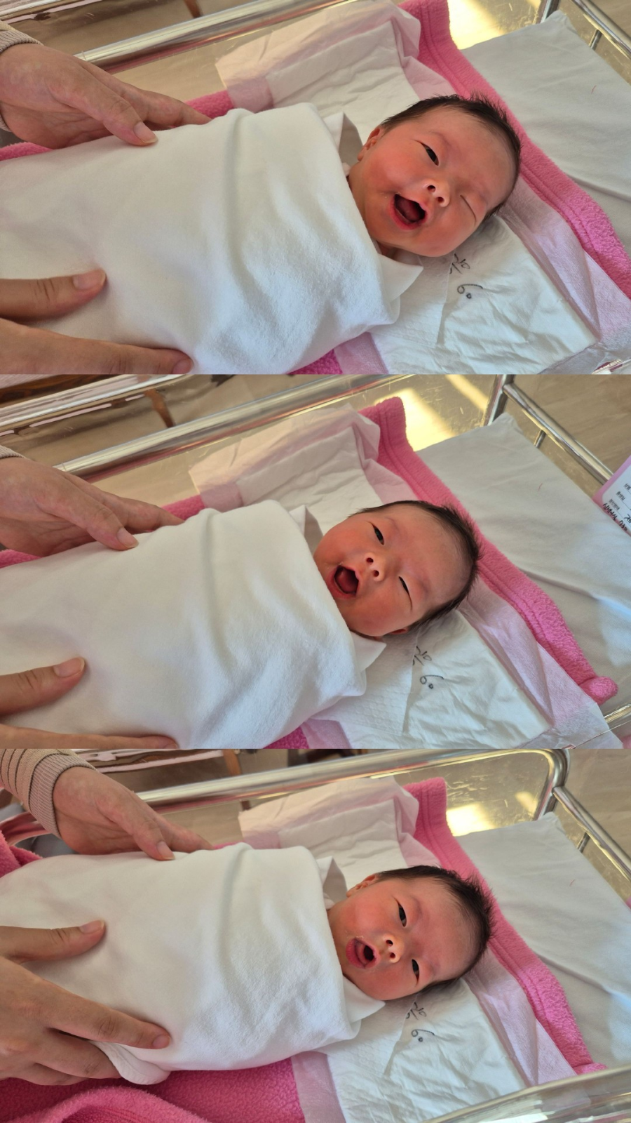 이렇게 자그마했던 아기가 2배 넘게 컸다니... 성장하느라 고생했을 듯합니다.