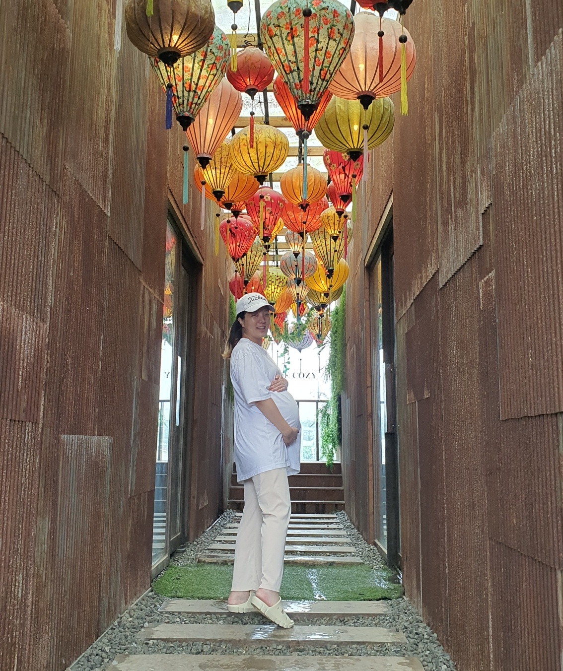 출산 2~3일 전. 생각보다 배가 더 컸군요...!