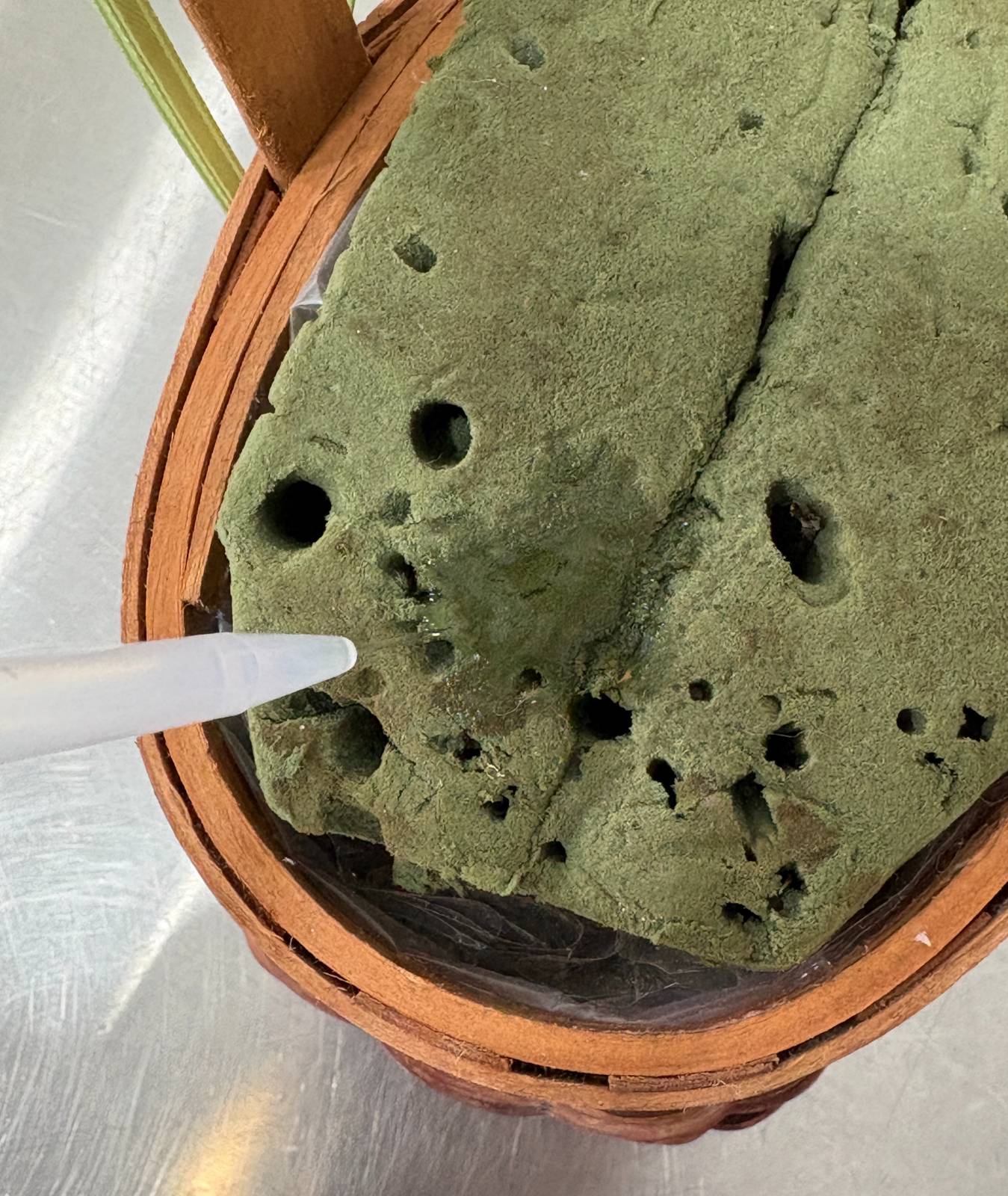 폼이 마르지 않게 물을 조금씩 추가해주는 거에요