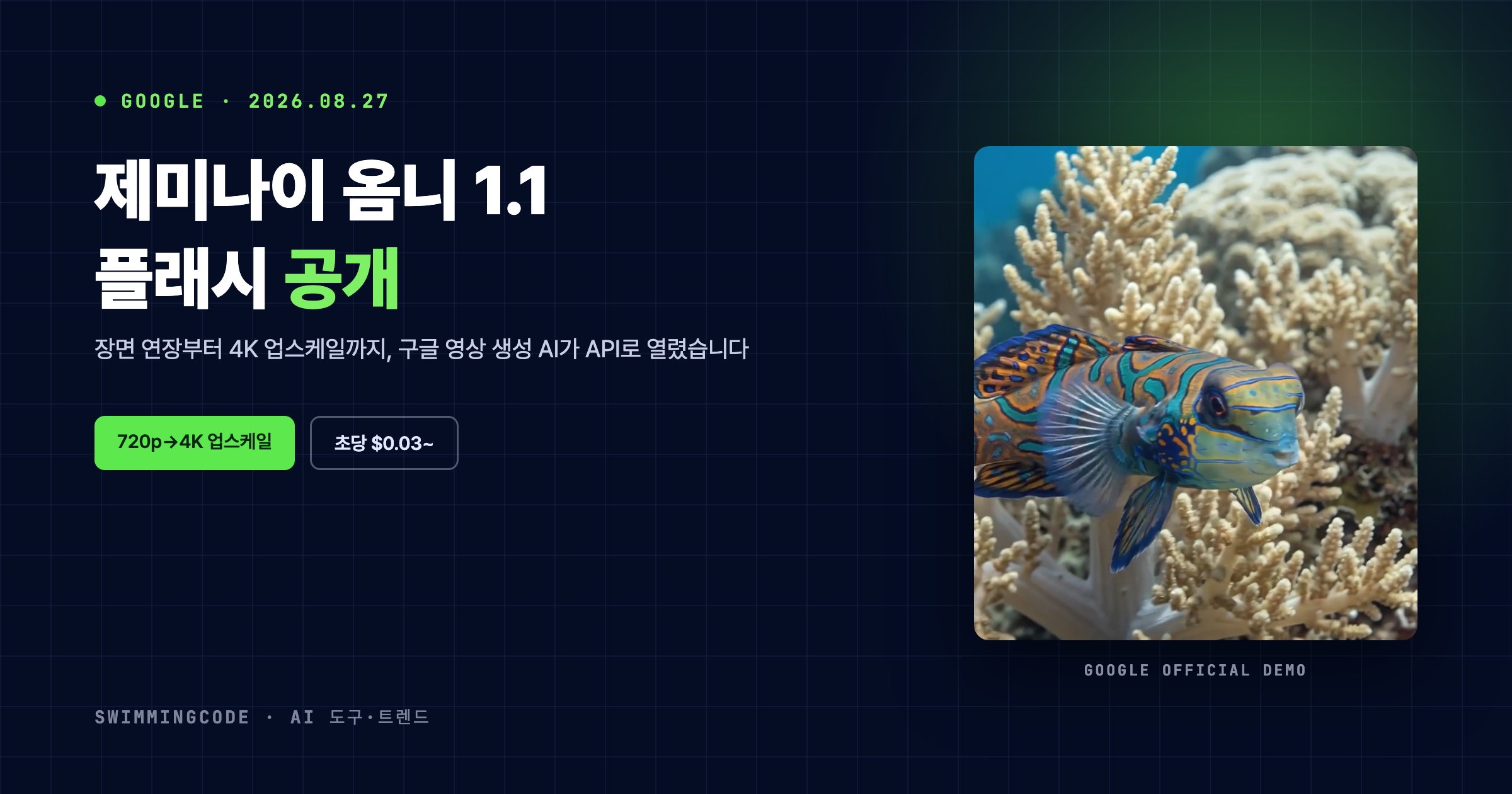 Gemini Omni 1.1 Flash Available via APIs — 구글 공식 발표 이미지