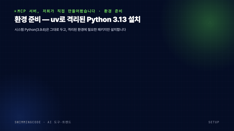 환경 준비 — uv로 격리된 가상환경에 의존성 설치