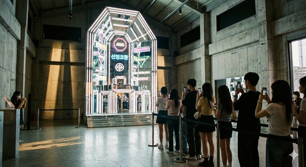 팝업스토어는 현대종교의 신전, 포토존은 제단 입니다