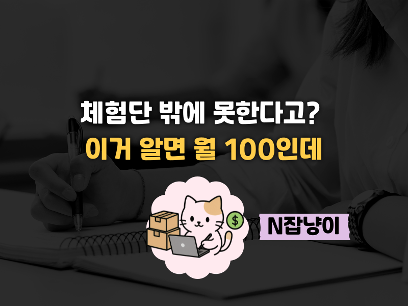 체험단에 멈춰 돈 못버는 이유 3가지 의 썸네일 이미지