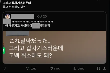 이미지 = X캡처 (https://x.com/hyestarrr/status/1980435152858935403)