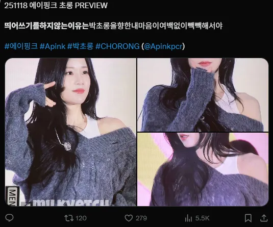 이미지 = X 캡처 (https://x.com/milkvetch33/status/1990744711708180616?s=20)