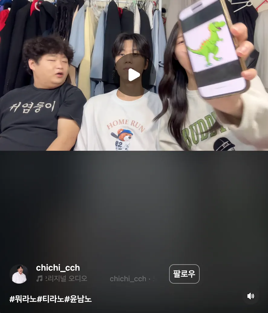 이미지 = 인스타그램 ‘@chichi_cch’ 채널 릴스 댓글 캡처 (https://www.instagram.com/p/DTpKaeBE6wS/)