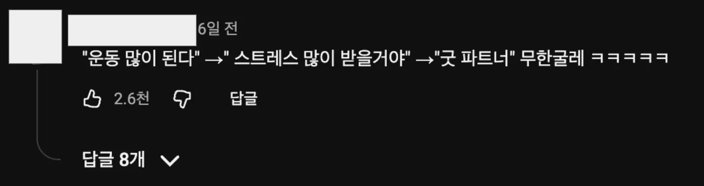 이미지 = 유튜브 ‘@stungunTV’ 채널 영상 댓글 캡처 (https://www.youtube.com/watch?v=Y12ZQzh12Rw)