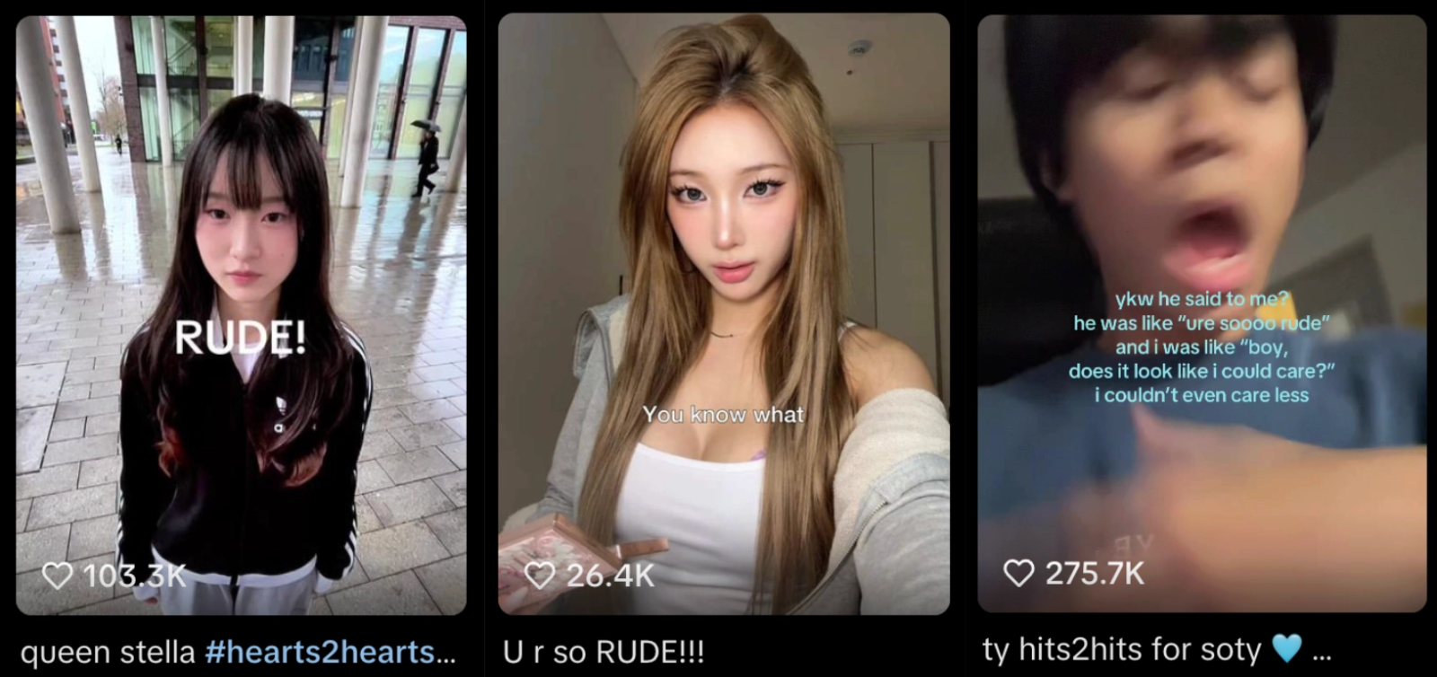 이미지 = 틱톡 ‘rude’ 검색 화면 캡처 (https://www.tiktok.com/search?q=rude&t=1772543133065)
