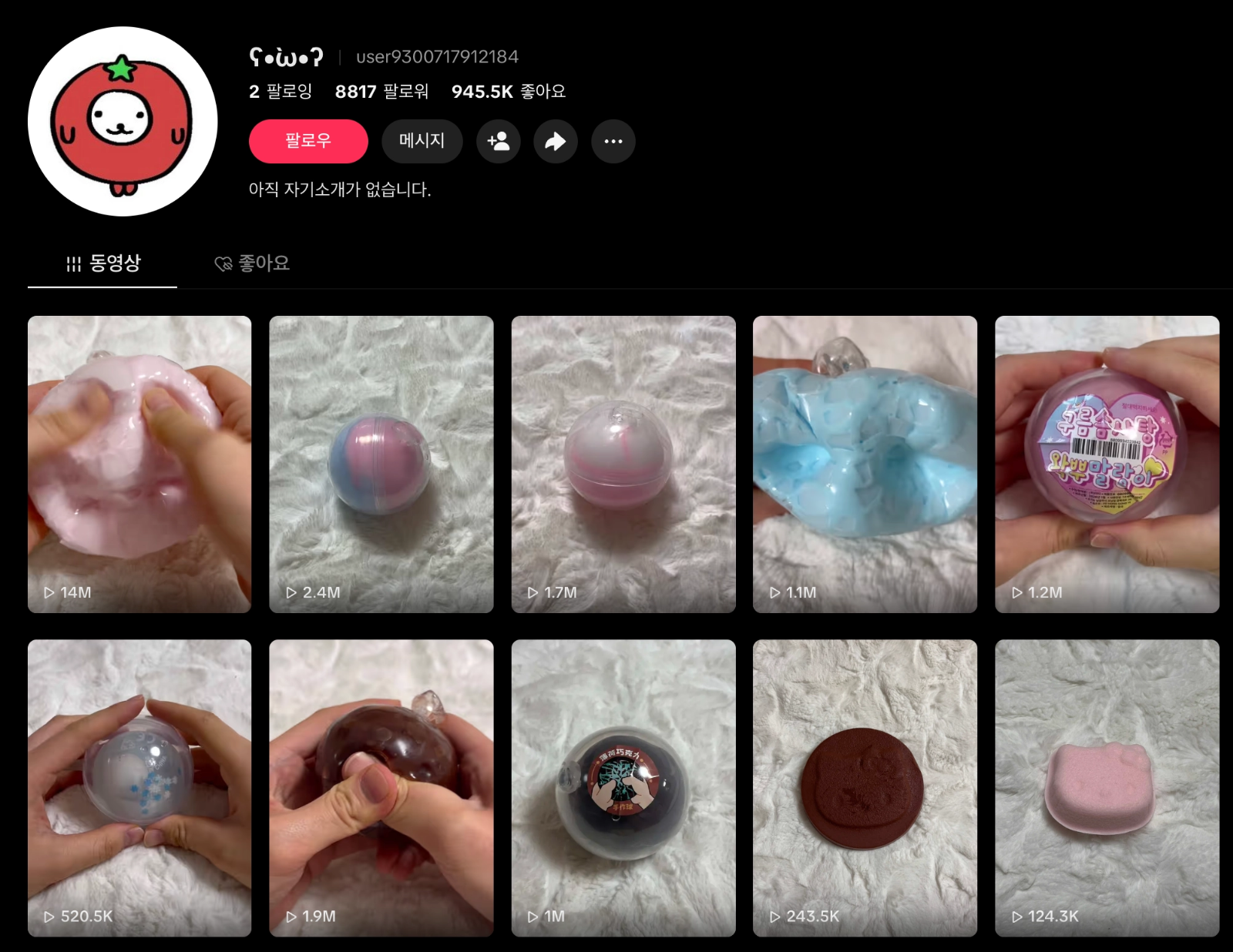 이미지 = 틱톡 ‘@user9300717912184’ 채널 영상 탭 캡처 (https://www.tiktok.com/@user9300717912184/video/7589250203153337621)