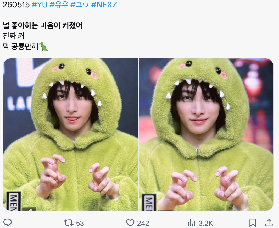 이미지 = X 캡쳐 (https://x.com/I_L0VEYU/status/2055313701750935896?s=20)