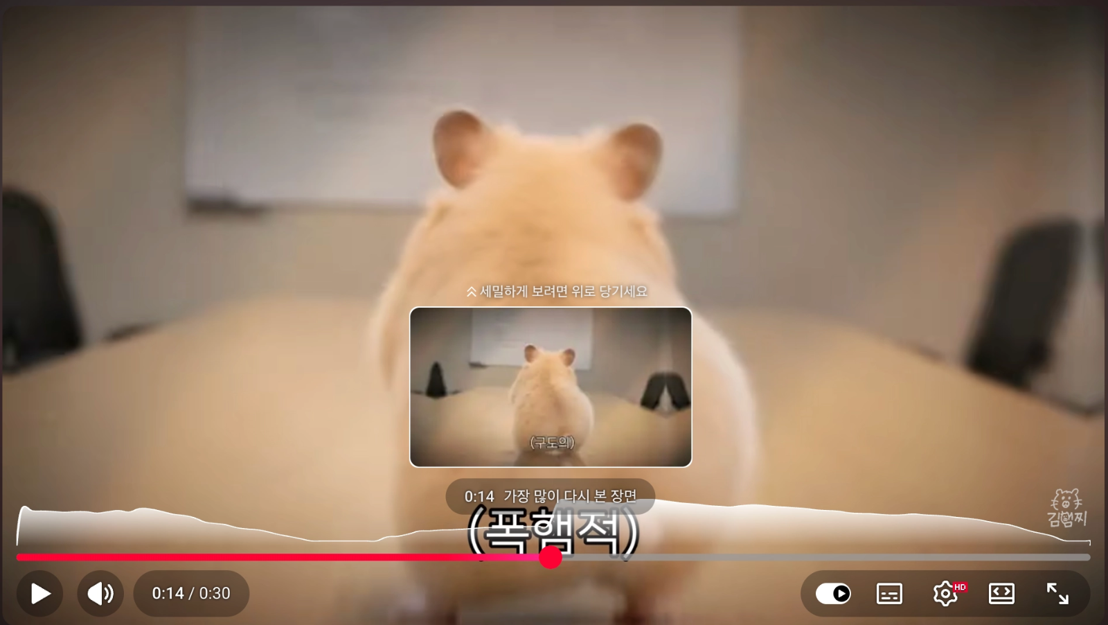 이미지 = 유튜브 ‘@정서불안김햄찌’ 채널 영상 캡처 (https://www.youtube.com/watch?v=ehaFJPO6aw8)