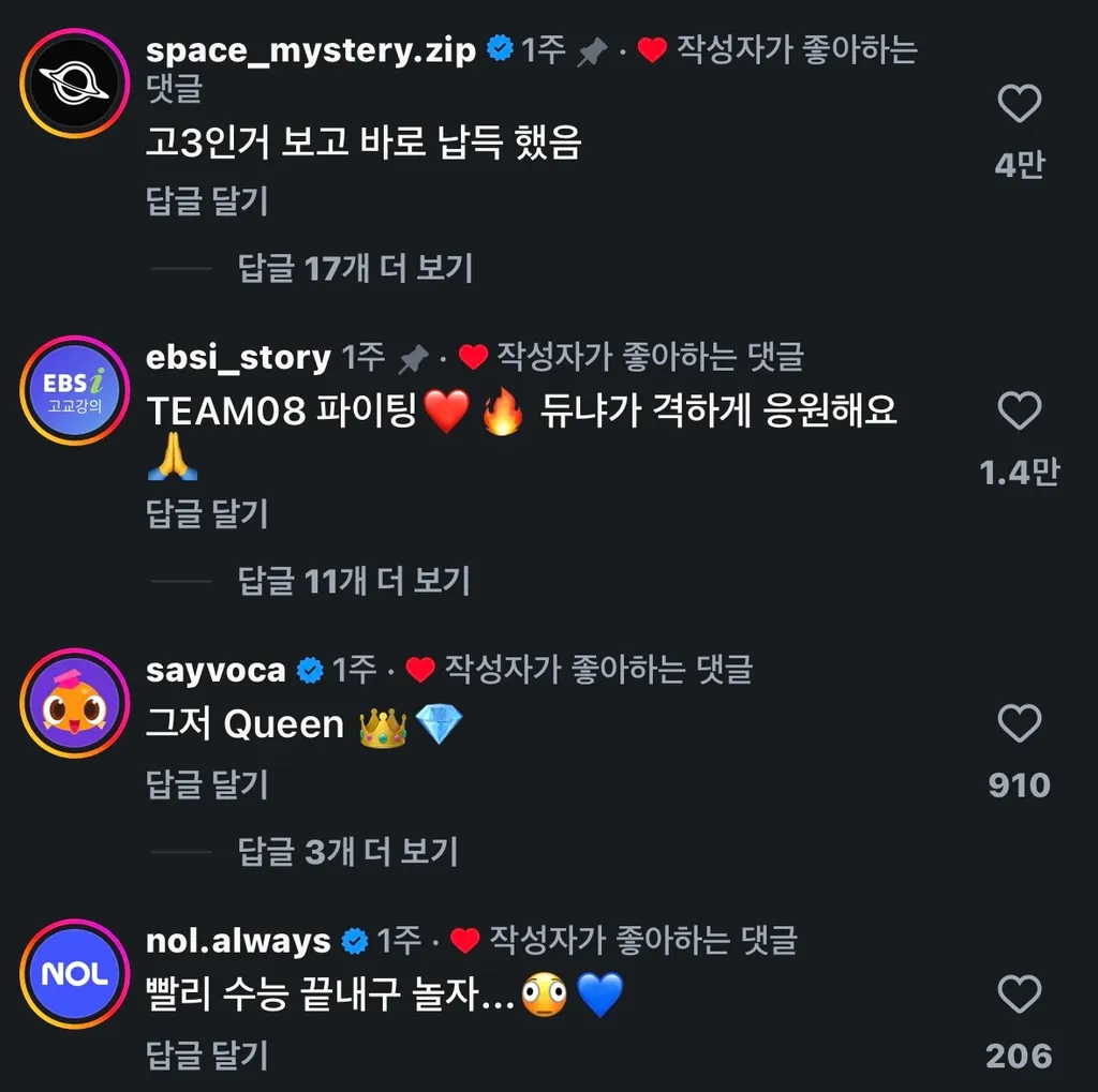 이미지 = 인스타그램 ‘@silverstar351010235’ 릴스 댓글 캡처 (https://www.instagram.com/p/DakrK_YCfj9/)