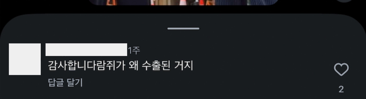 이미지 = 인스타그램 ‘@u_whoarechan’ 채널 릴스 댓글 캡처 (https://www.instagram.com/reel/DbLO-tqBG9G)