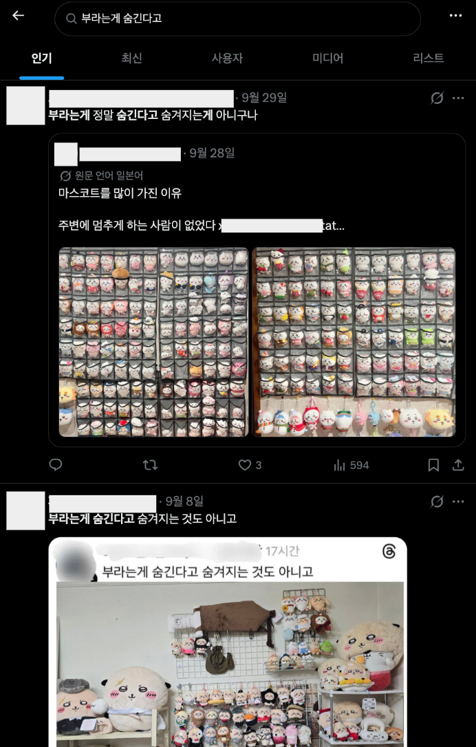 이미지 = X 캡처 (https://x.com/search?q=부라는게 숨긴다고&src=typed_query)