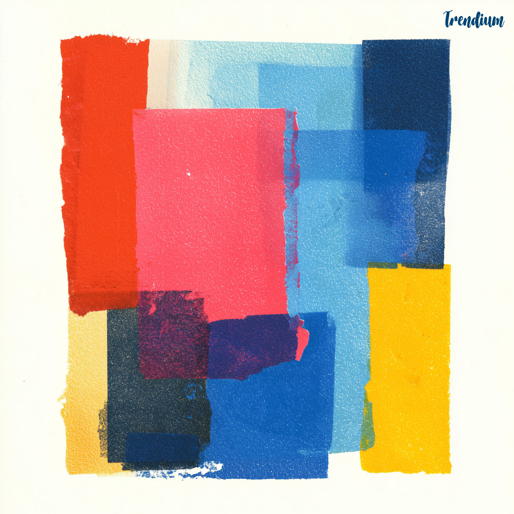 [prompt] Abstract risograph art piece, bold blocks of color, imperfect registration, experimental indie gallery work --v 7