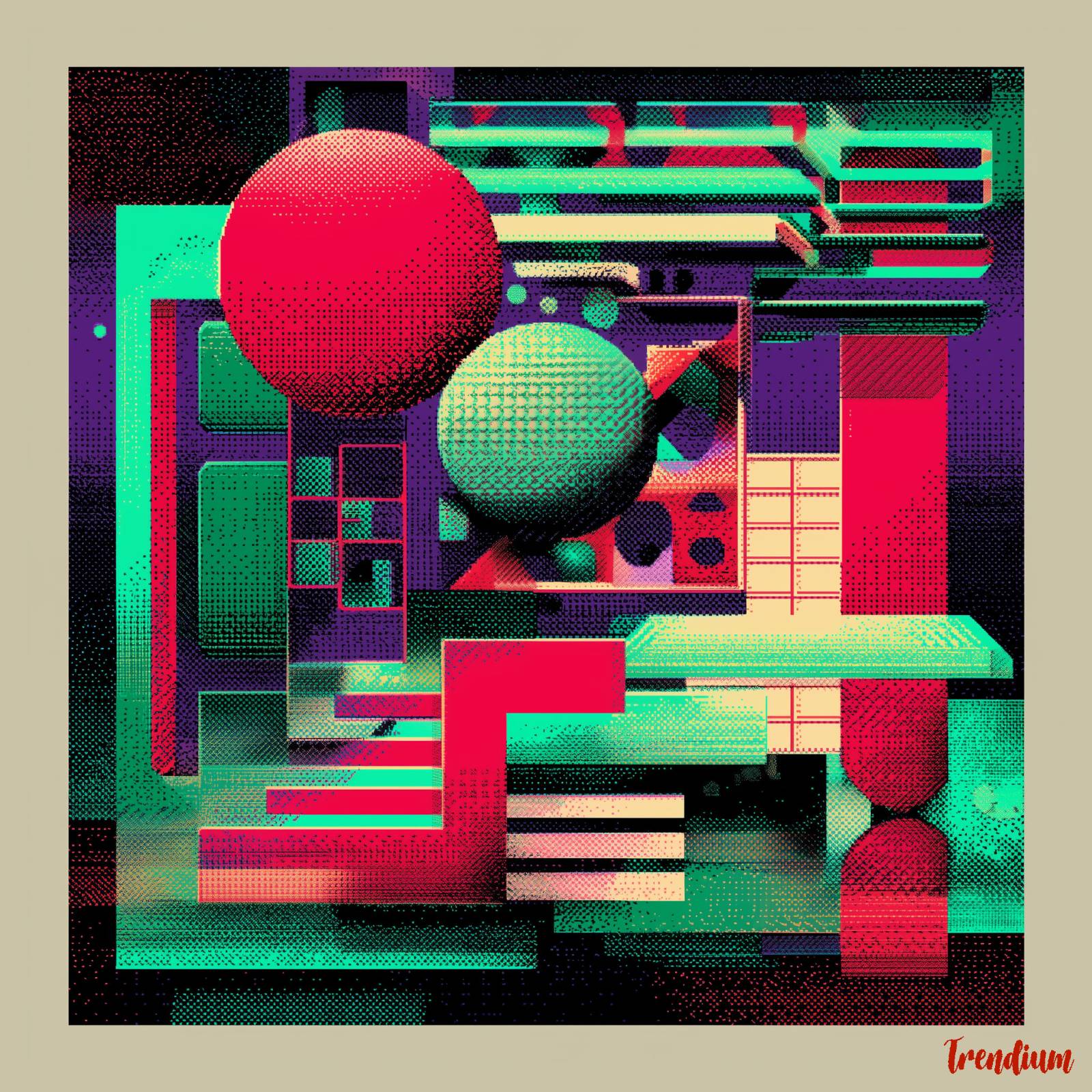 [prompt] Digital poster in pixel art style, modular typography, vaporwave color palette, bold retro composition --v 7