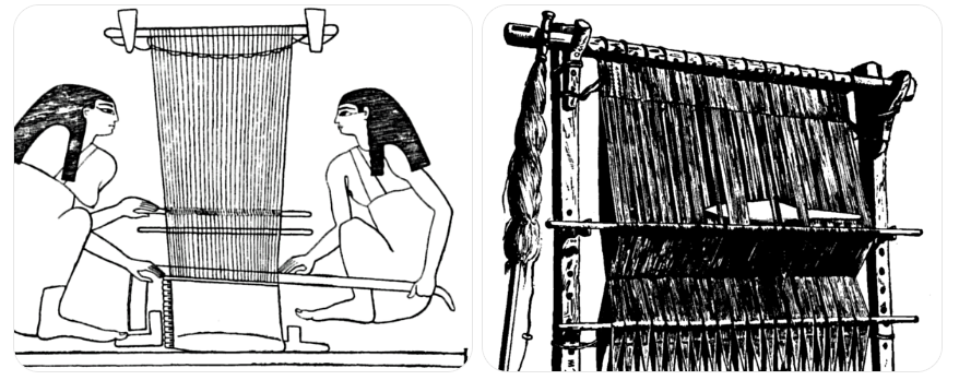 고대 직조틀(loom)의 기본 구조