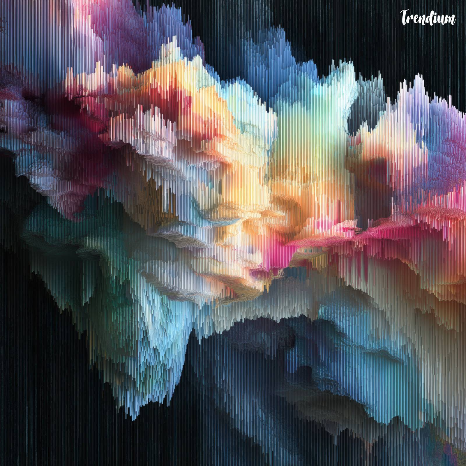 [prompt] digital dye poster art with pixel blur ikat layers