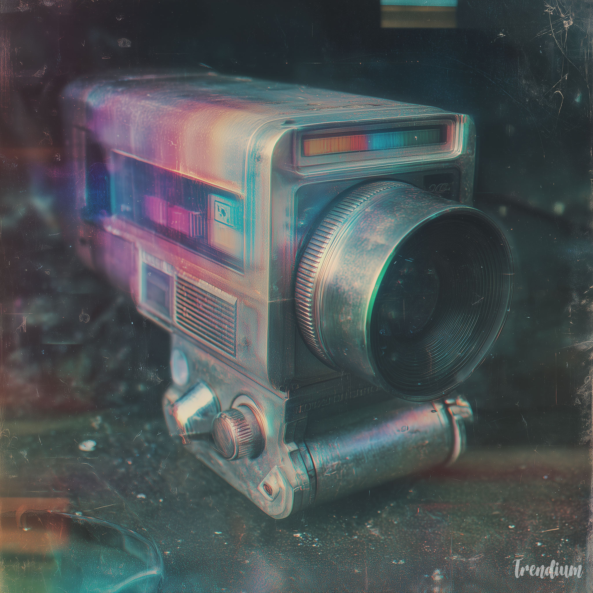 [prompt] early 2000s camcorder influence, retro-futurism fading into analog texture, slight noise and grain, handheld camera feeling, colors becoming muted, in-between digital and memory mood